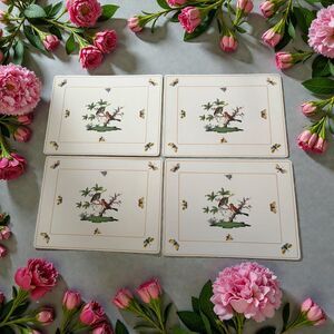 Pimpernel Rothschild Bird Placemats Set of 4 Vintage Cork Back England 15.5”x11